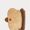 Braune Ralph Lauren Welington-Schultertaschen aus gewebtem Kalbsleder für Damen