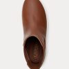Braune Slip-On-Sneakers „Rylee“ aus brüniertem Leder für Damen von Ralph Lauren