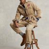 Braune Twill-Jacken mit Gürtel von Ralph Lauren für Herren