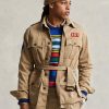 Braune Twill-Jacken mit Gürtel von Ralph Lauren für Herren
