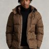 Braune wasserabweisende Daunenjacken von Ralph Lauren für Herren
