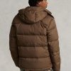 Braune wasserabweisende Daunenjacken von Ralph Lauren für Herren