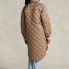 Braune, wasserabweisende Steppmäntel im Oversize-Stil von Ralph Lauren für Damen