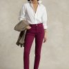 Burgunderrote Ralph Lauren Tompkins High-Rise Skinny Jeans für Damen