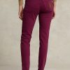 Burgunderrote Ralph Lauren Tompkins High-Rise Skinny Jeans für Damen
