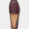 Burgunderrote Ralph Lauren Wynnie Loafer aus geprägtem Leder für Damen