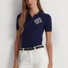 Creme / Marineblau Ralph Lauren Zweifarbige Baumwoll-Cardigans für Damen