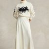 Cremefarbene A-Linien-Röcke aus Satin von Ralph Lauren für Damen