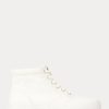 Cremefarbene Ralph Lauren Bryn High-Top-Sneakers für Damen