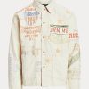 Cremefarbene Ralph Lauren Denim Graphic Painter-Jacken für Herren