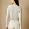Cremefarbene Ralph Lauren Kaschmirpullover mit Rundhalsausschnitt für Damen