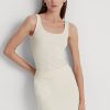 Cremefarbene Ralph Lauren Tanktops aus Baumwollmischung für Damen