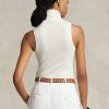Cremefarbene ärmellose Rollkragenpullover aus Wolle von Ralph Lauren für Damen