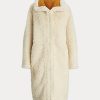 Cremefarbene, wendbare Oversize-Lammfellmäntel von Ralph Lauren für Damen