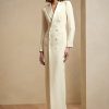 Cremefarbenes Smokingkleid „Kristian“ aus Seide von Ralph Lauren für Damen