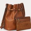 Cuoio Damen Ralph Lauren Leder Große Bellport Bucket Bags