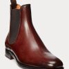Dunkelbraune Chelsea-Stiefel aus Kalbsleder von Ralph Lauren für Herren