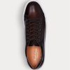 Dunkelbraune Herren-Sneakers „Severn“ aus brüniertem Kalbsleder von Ralph Lauren