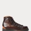 Dunkelbraune Herrenstiefel „Fidel“ aus brüniertem Kalbsleder von Ralph Lauren