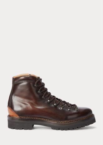 Dunkelbraune Herrenstiefel „Fidel“ aus brüniertem Kalbsleder von Ralph Lauren
