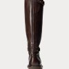 Dunkelbraune Herrenstiefel von Ralph Lauren Welington aus Kalbsleder