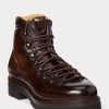 Dunkelbraune Ralph Lauren Darrow Kalbslederstiefel für Herren