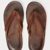 Dunkelbraune Ralph Lauren Leder-Flip-Flops für Herren