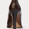 Dunkelbraune Ralph Lauren Lydell Stiefel aus brüniertem Kalbsleder für Damen
