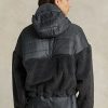 Dunkelgraue Ralph Lauren High-Pile & Ripstop Hybrid Pulloverjacken für Damen