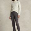 Dunkelgraue Ralph Lauren Leggings aus Stretch-Wollmischung für Damen