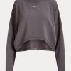 Dunkelgraue Ralph Lauren Oversize-Sweatshirts aus Stretch-Fleece für Damen