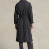 Dunkelgraue Wickelmäntel aus Flanell von Ralph Lauren für Damen