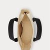 Ecru/Schwarze Ralph Lauren Canvas-Tragetaschen mit kleinem Polo Bear für Damen