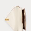 Elfenbeinfarbene Umhängetaschen aus gestepptem Leder von Ralph Lauren Polo ID für Damen