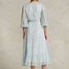 Flower Damen Ralph Lauren Wickelkleid aus Georgette mit Blumenmuster und Crinkle-Effekt
