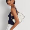 French Navy Dot/Creme Damen Ralph Lauren Polka-Dot Leder Mittelgroße Handtasche