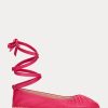 Fuchsia Ralph Lauren Cecilia Flache Schnürschuhe aus Nappaleder für Damen