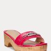 Fuchsia Ralph Lauren Roxanne Sandalen aus geprägtem Leder für Damen