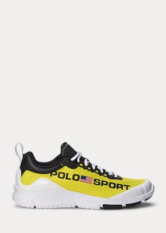 Gelb / Schwarz Damen Ralph Lauren Polo Sport Tech Racer Sneakers