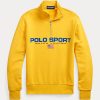 Gelbe Fleece-Sweatshirts für Damen von Ralph Lauren Polo Sport