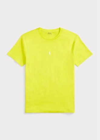 Gelbe Herren Ralph Lauren Custom Slim Fit Crewneck T-Shirts