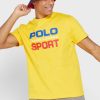 Gelbe Poloshirts mit Rundhalsausschnitt und Logo für Herren von Ralph Lauren