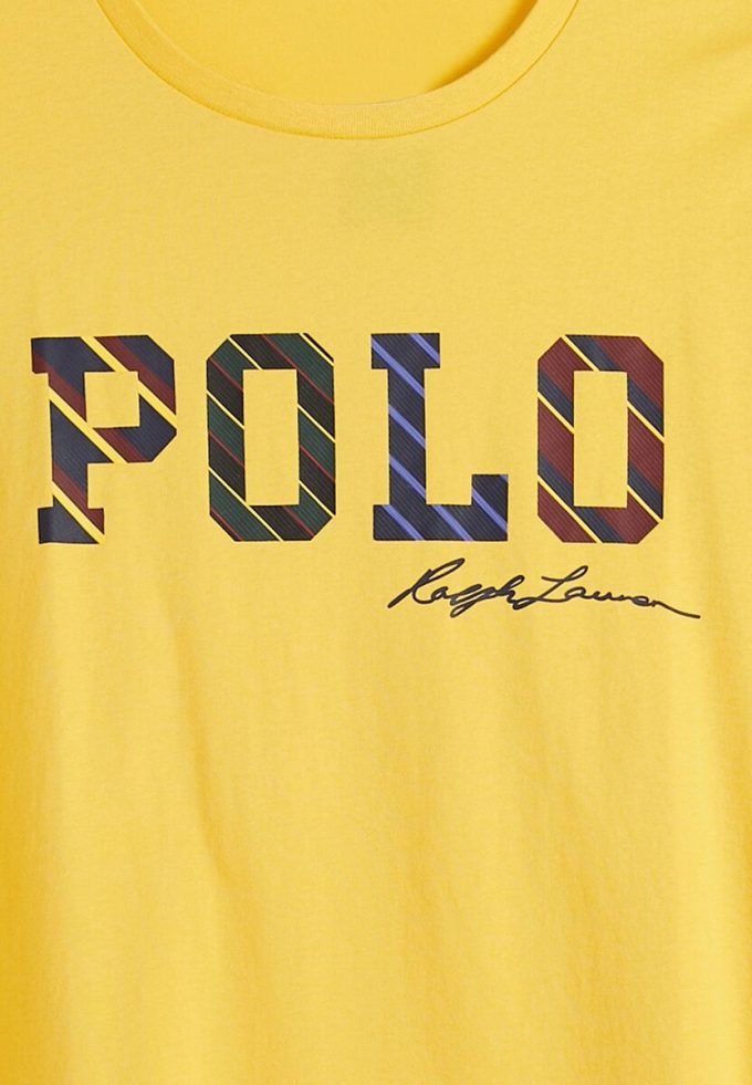 Gelbe Poloshirts mit Rundhalsausschnitt und Logo für Herren von Ralph Lauren