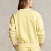 Gelbe Ralph Lauren Sweatshirts mit Rundhalsausschnitt aus Bio-Baumwolle für Damen