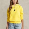 Gelber Ralph Lauren Shrunken Fit Big Pony Fleece-Hoodie für Damen