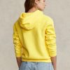 Gelber Ralph Lauren Shrunken Fit Big Pony Fleece-Hoodie für Damen