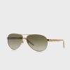 Goldene Ralph Lauren 0RA4004 Pilotensonnenbrille für Damen