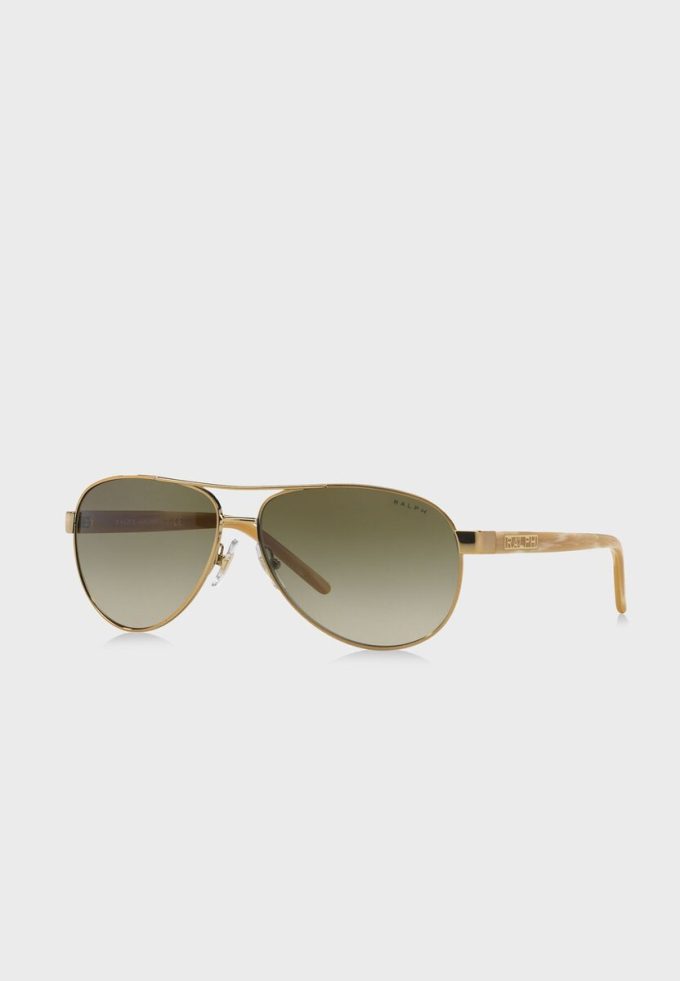 Goldene Ralph Lauren 0RA4004 Pilotensonnenbrille für Damen