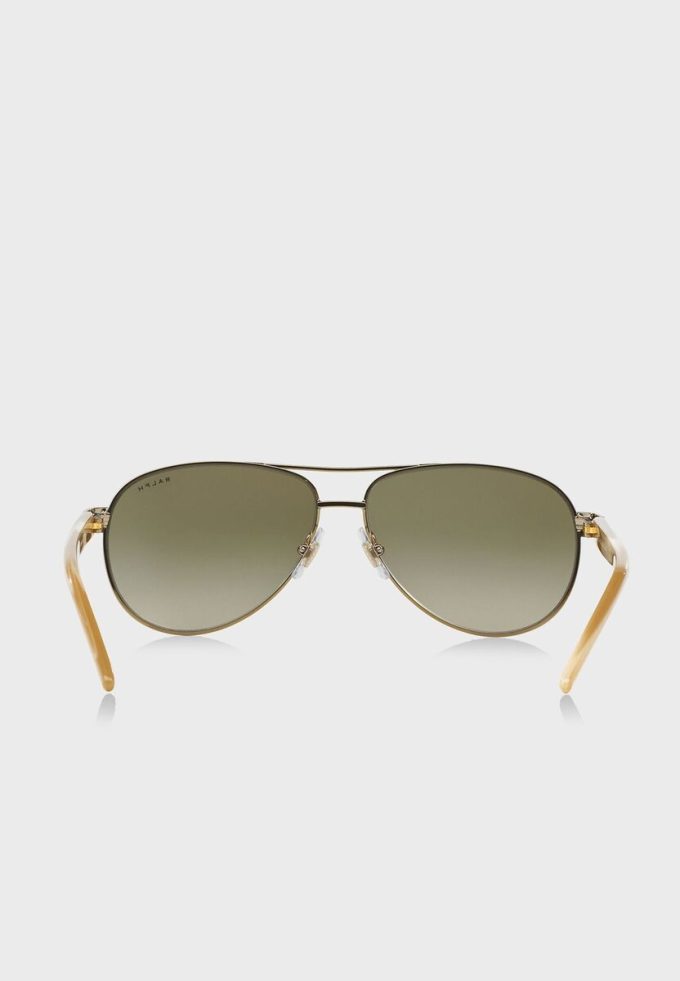 Goldene Ralph Lauren 0RA4004 Pilotensonnenbrille für Damen