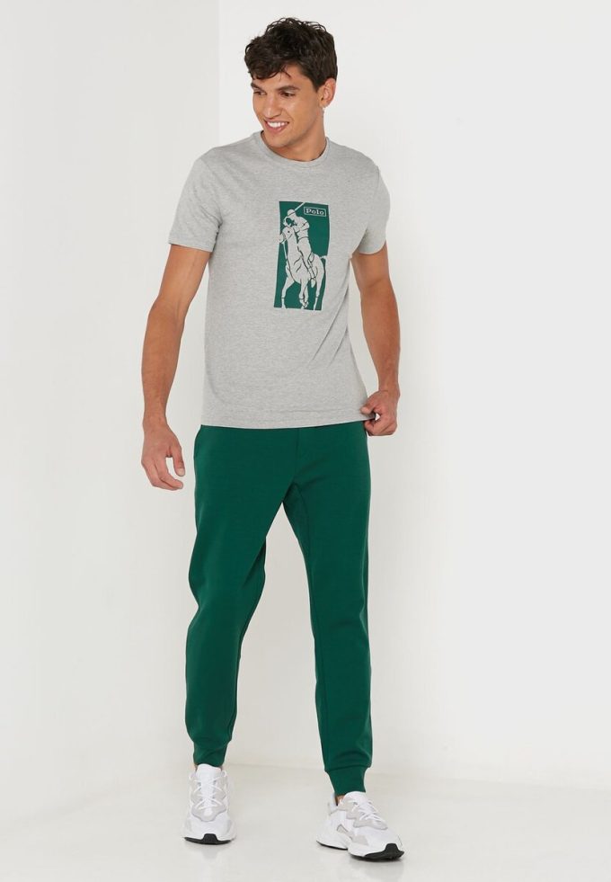 Graue bedruckte T-Shirts mit Rundhalsausschnitt von Ralph Lauren für Herren